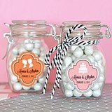 Silhouette Design Personalized Small Glass Jars with Swing-Top Lids