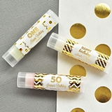 Event Blossom Personalized Metallic Foil Lip Balm Tubes (Birthday)