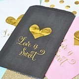 "Love is Sweet" Gold Foil Accented Goody Bags (Set of 12)