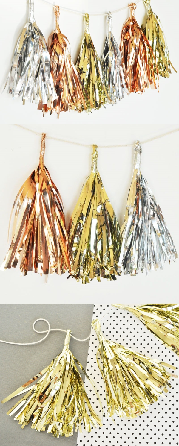 Event Blossom Pre-Assembled Metallic Mini Tassels (Set of 6)