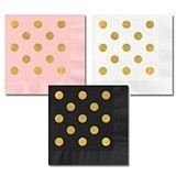Gold-Stamped Polka Dots Party Napkins (3 Colors) (Set of 25)