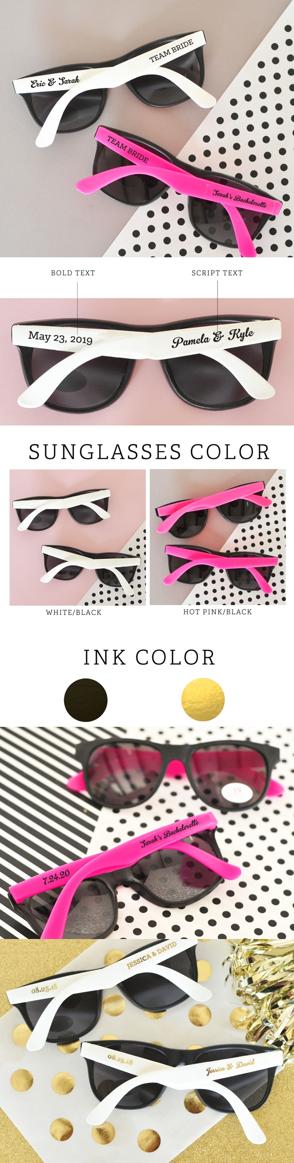 Event Blossom Personalized Wayfarer-Replica Rubberized Sunglasses