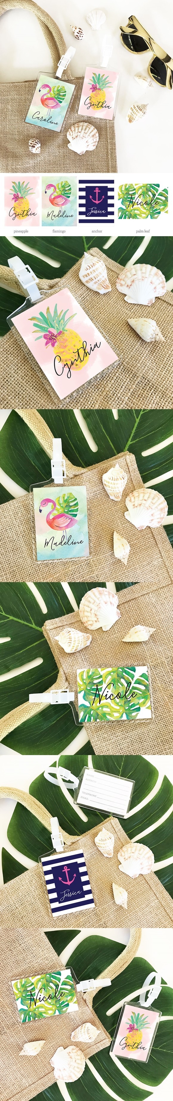 Event Blossom Personalized Tropical Beach Luggage Tag (4 Designs)