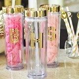 Event Blossom Gold Monogram BPA-Free Acrylic Tumbler with Lid & Straw