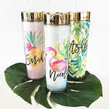 Personalized Tropical Beach Tall Tumbler with Lid & Straw (4 Designs)