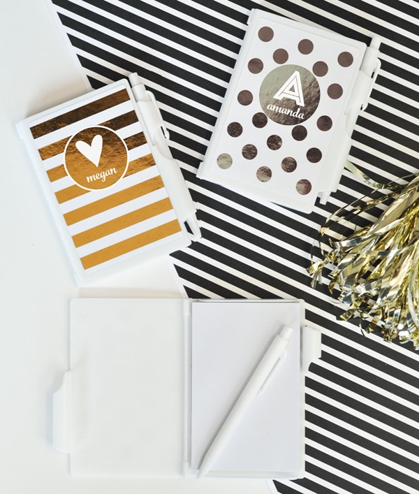 Event Blossom White & Metallic Foil Monogram Notebooks (Set of 8)