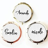 Event Blossom Personalized Polka Dot Compact with Modern Script Name