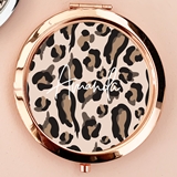Event Blossom Personalized Leopard Print Compact with Script Name