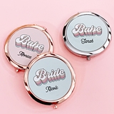 Event Blossom Personalized Retro Babe or Bride Compact w/ Script Name