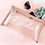 Event Blossom Personalized Clear Vinyl Cosmetic Bag w/ Metallic Edges