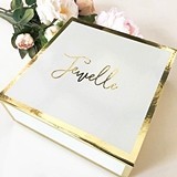 Event Blossom Personalized Gold-Bordered White Gift-Box