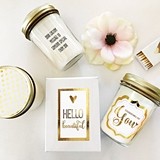 Customized Gold Foil Label Theme Mason Jar Candle in Gift-Box