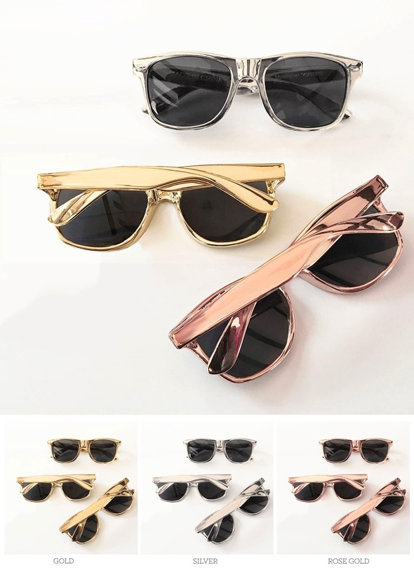 Event Blossom Wayfarer-Replica Metallic-Shade Sunglasses (3 Colors)