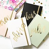 Event Blossom Metallic Gold Script Name Journal (6 Colors/Designs)