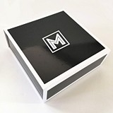 Event Blossom White-Bordered Glossy Black Monogram Gift Box