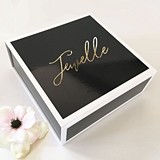 Personalized White-Bordered Black Gift Box with Optional Insert Card