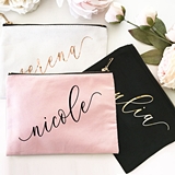 Event Blossom Custom Script Name Canvas Cosmetic Bags (9 Colors)