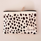 Event Blossom Cheetah Print Personalized Cosmetic Bag (3 Colors)