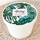 Event Blossom Bridal Party Palm Leaf Design Personalized Gift Box