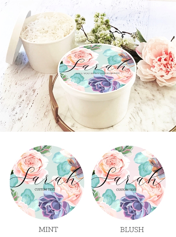 Event Blossom Round Gift-Box with Personalized Succulent Design