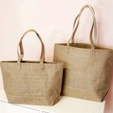 Event Blossom Blank Jute Tote Bags with Leather Handles (2 Sizes)