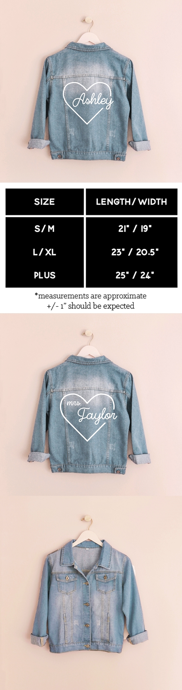 Event Blossom Custom Denim Jacket with Heart Design