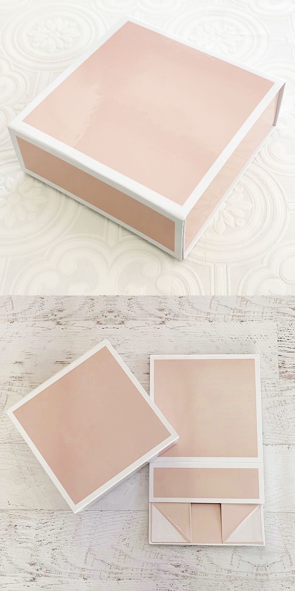 Event Blossom Blank White-Bordered Pink Gift-Box with Magnetic Closure