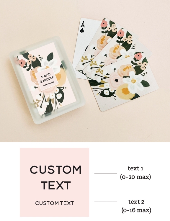 Deck of Playing Cards with Custom Boho Floral Designs Sticker for Case