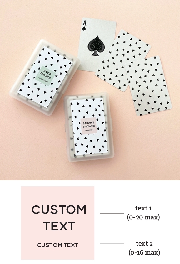 Confetti Hearts Playing Cards Deck with Personalized Sticker for Case