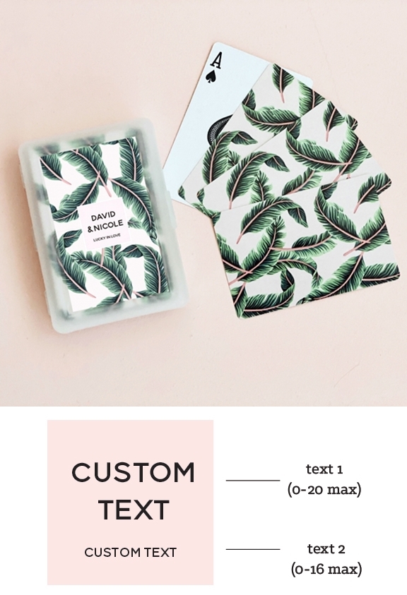 Palm Leaf Playing Cards Deck with Personalized Sticker for the Case