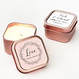 Event Blossom Floral Garden Designs Rose Gold-Colored Candle Tins