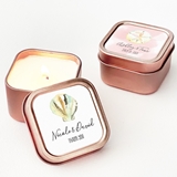 Event Blossom Tropical Beach Designs Rose Gold-Colored Candle Tins