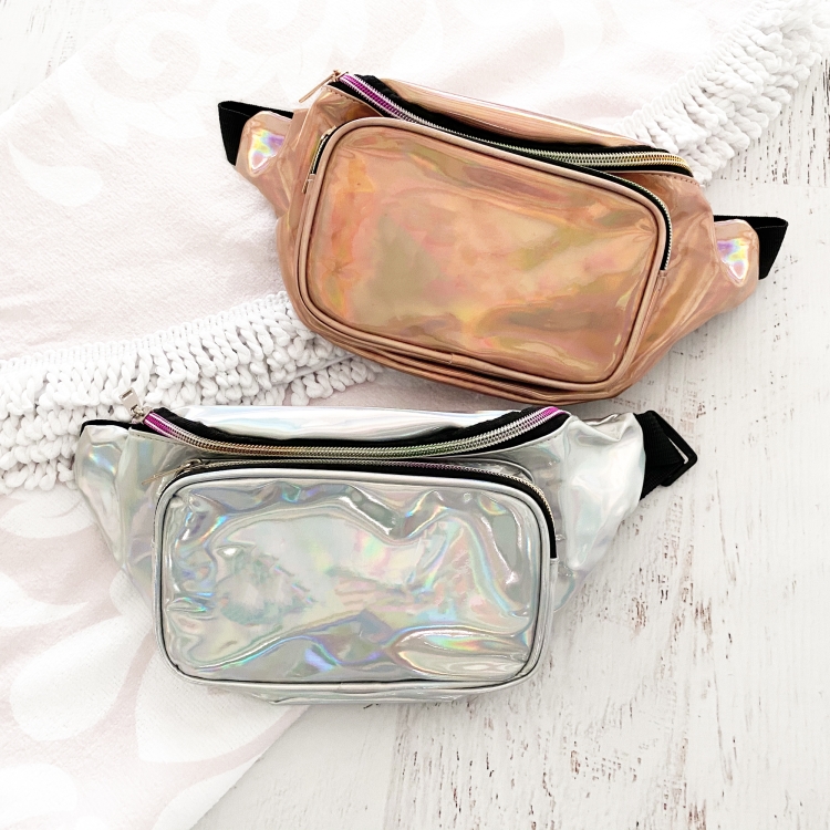 Event Blossom Metallic Fanny Pack (Rose Gold or Silver)