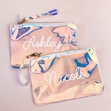 Event Blossom Personalizable Holographic Cosmetic Bag with Custom Name