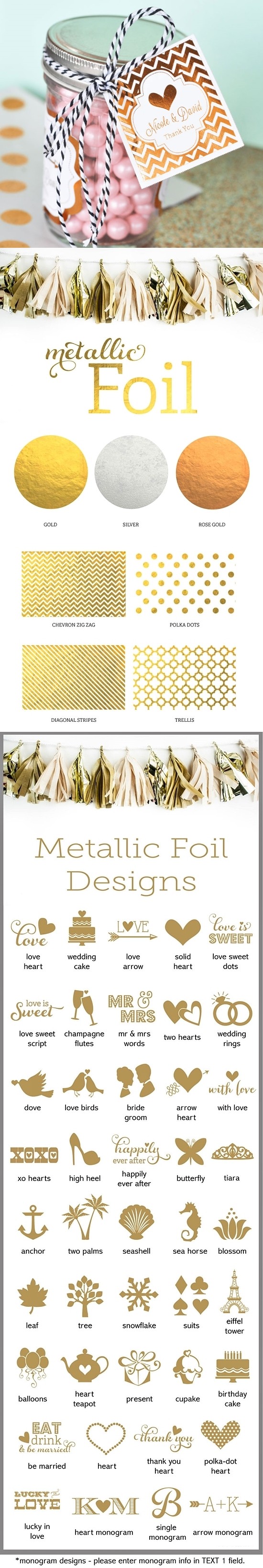 Personalized Metallic Foil Square Stickers and Tags