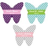 Beautiful Personalized Butterfly-Shaped Labels (22 Colors)