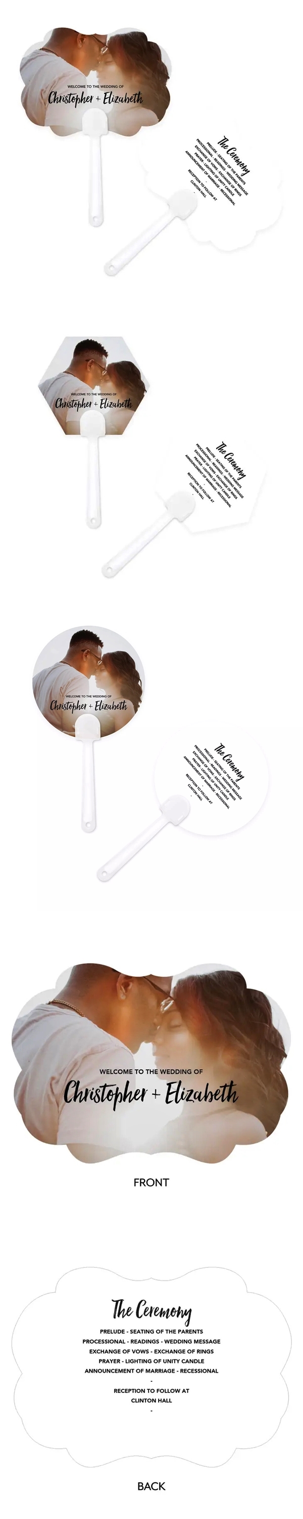 Personalized Photo-Printed Hand Fan - Handwritten Elegance (3 Shapes)