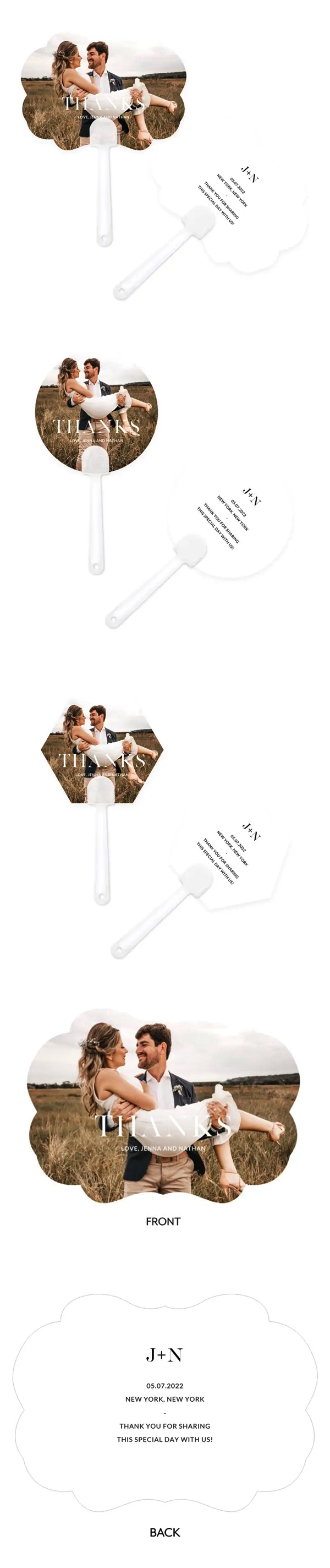 Personalized Photo-Printed Hand Fan - Modern Love (3 Shapes)