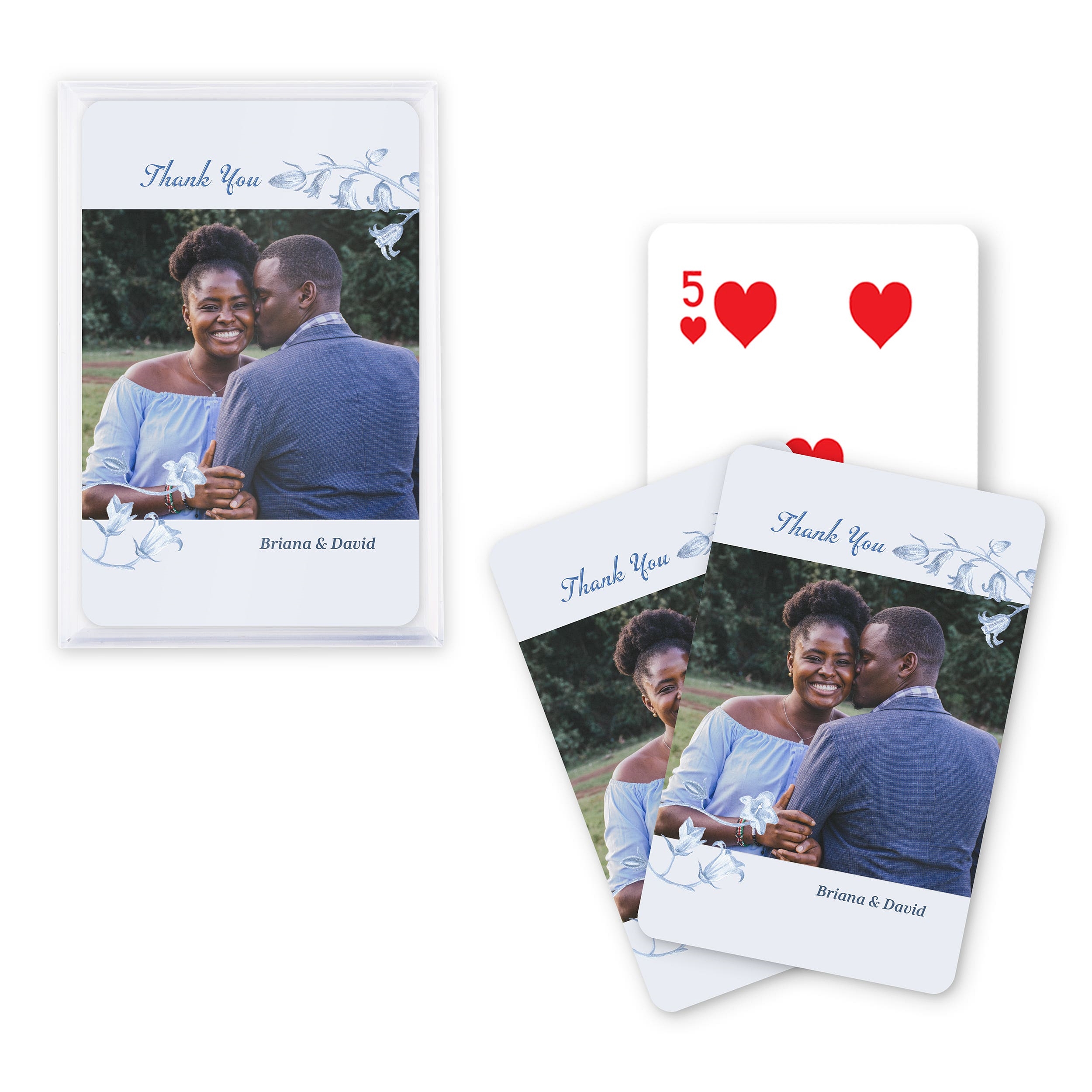 Custom Photo-Printed Playing Card Favors - Vintage Romance Design