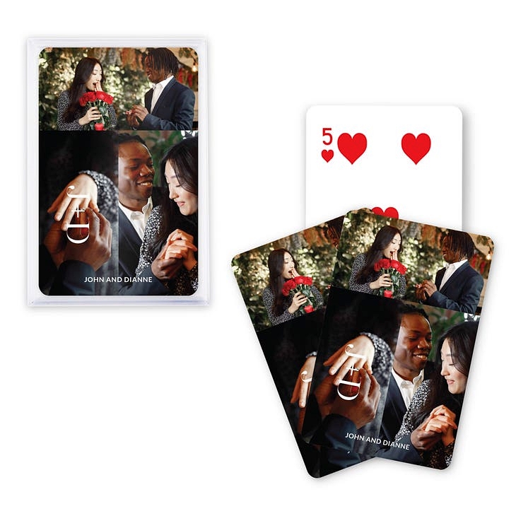 Custom Photo-Collage Printed Playing Card Favors - Modern Love Design