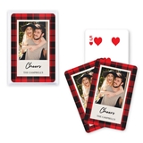 Custom Photo-Collage Printed Playing Card Favors - Buffalo Plaid Design