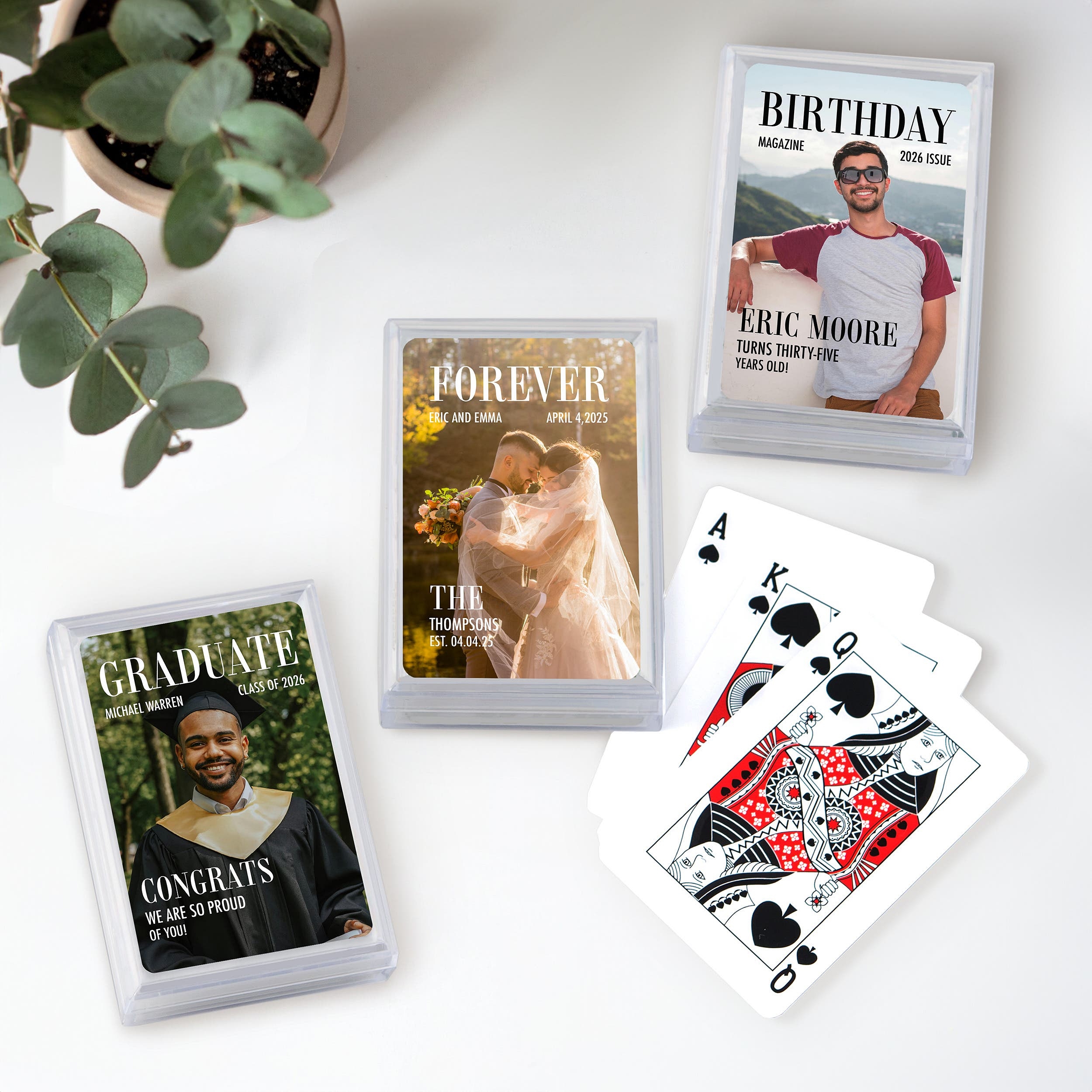 Custom Photo-Printed Playing Card Favors - Magazine Cover Feature Design