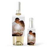 Personalized Photo-Printed Wine Bottle Hang Tag - Handwritten Elegance