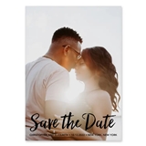 Custom Photo-Printed Save the Date Card - Handwritten Elegance (L/P)