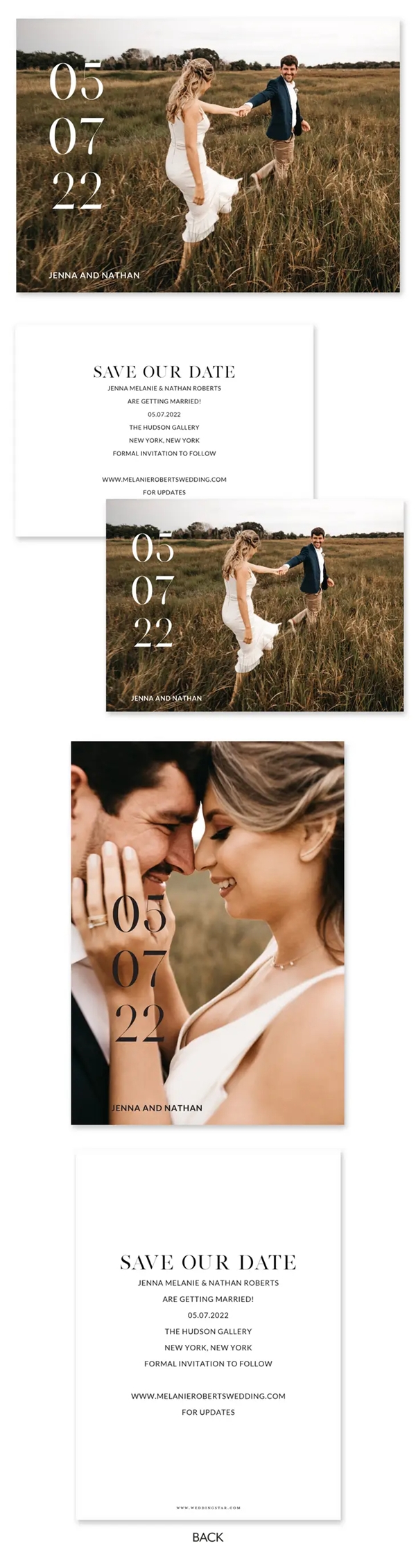 Custom Photo-Printed Save the Date Card - Modern Love Design (L or P)