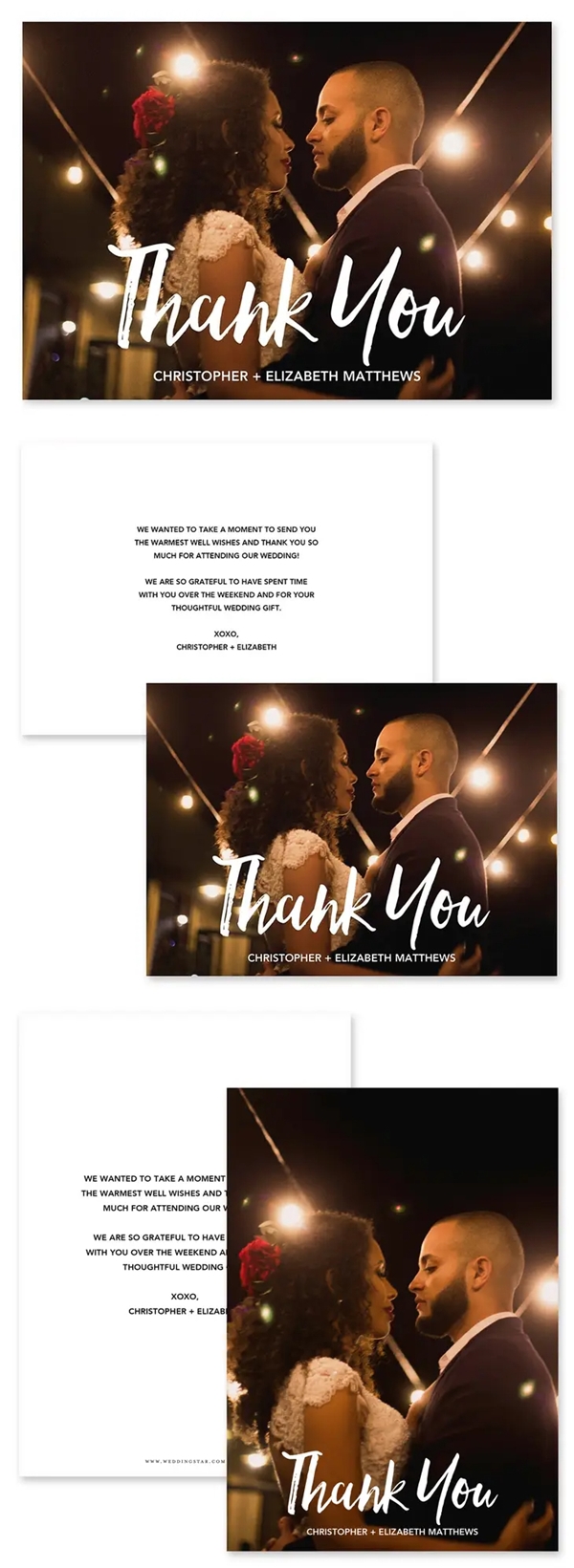 Custom Photo-Printed Thank You Cards - Handwritten Elegance