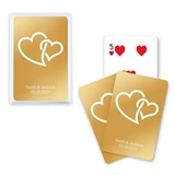 Custom Metallic Playing Cards with Double Hearts Design (4 Colors)