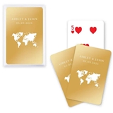 Custom Metallic Playing Cards with Wanderlust Travel Design (4 Colors)