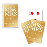 Custom Metallic Playing Cards with Stacked MR & MRS Design (4 Colors)