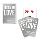 Custom Metallic Playing Cards with Lucky in Love Design (4 Colors)